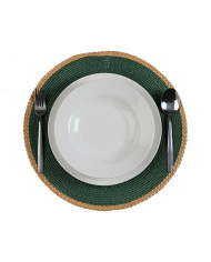 Table Mat Versa Green Jute polypropylene Water hyacinth 38 x 38 cm