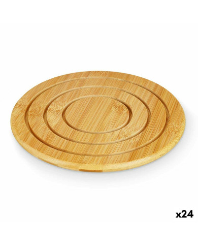 Table Mat Kinvara Natural Bamboo Circular 19 x 1 x 19 cm (24 Units)