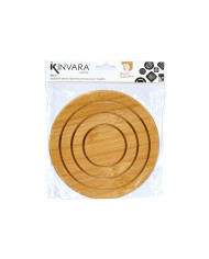 Table Mat Kinvara Natural Bamboo Circular 19 x 1 x 19 cm (24 Units)