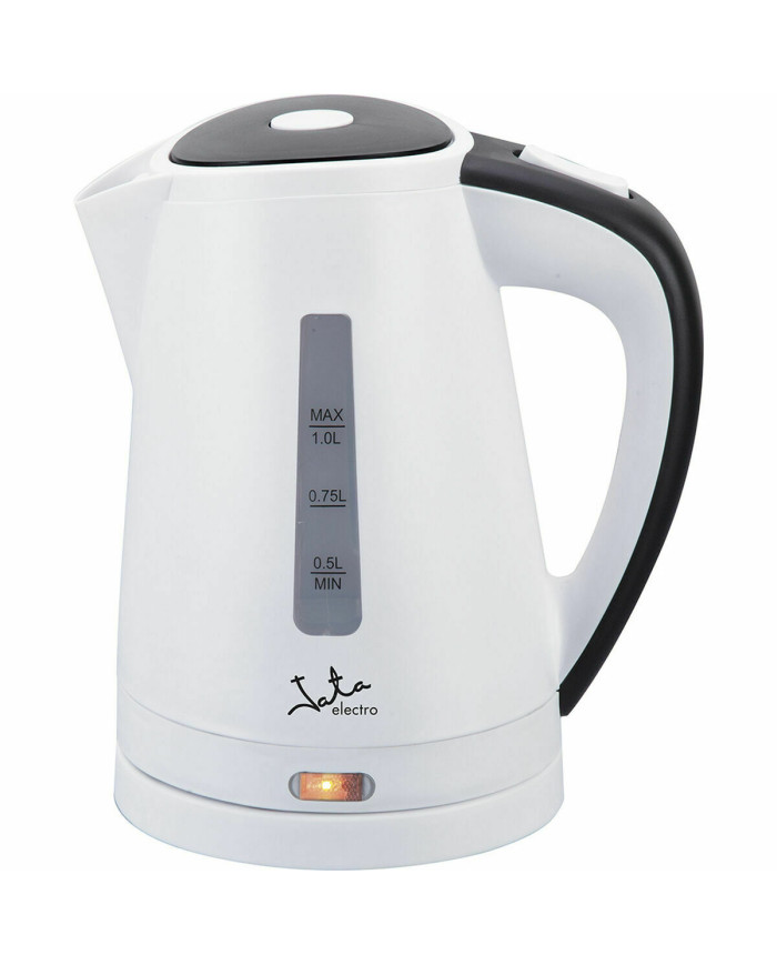 Kettle JATA White Black 2200 W Stainless steel Plastic 1 L