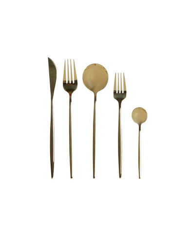 Cutlery DKD Home Decor Golden Stainless steel 3 x 1,5 x 13 cm 20 Pieces
