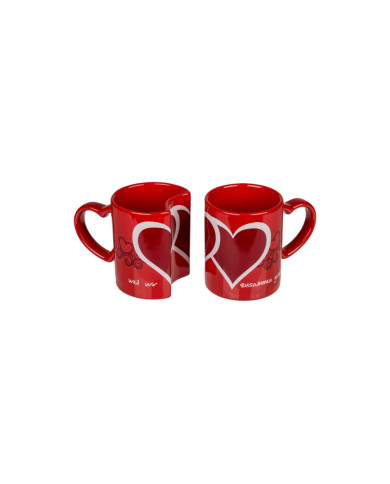 Set of Mugs Out of the Blue Red (2 Units)