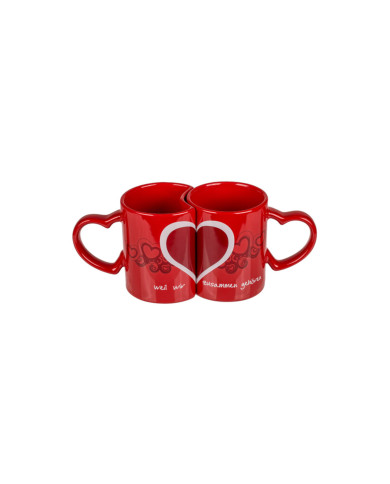 Set of Mugs Out of the Blue Red (2 Units)