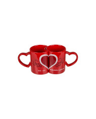 Set of Mugs Out of the Blue Red (2 Units)