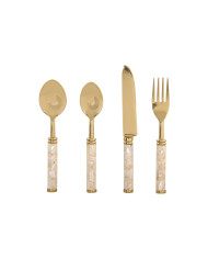 Cutlery Home ESPRIT White Golden Stainless steel Mother of pearl 4,5 X 2 X 21 CM 16 Pieces