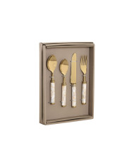 Cutlery Home ESPRIT White Golden Stainless steel Mother of pearl 4,5 X 2 X 21 CM 16 Pieces