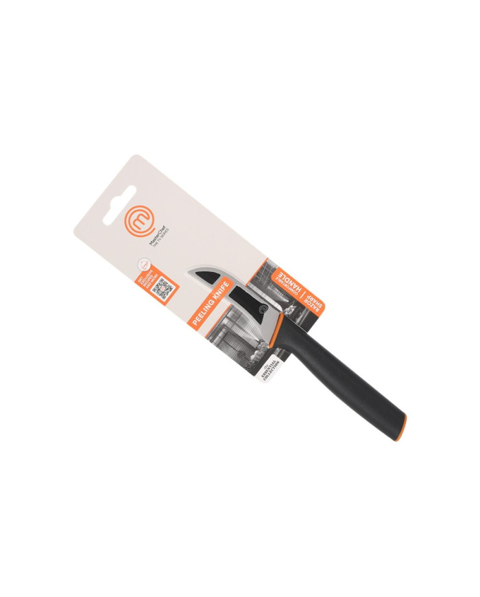 Peeler Knife MasterChef Black Silver Stainless steel 7,5 cm (12 Units)