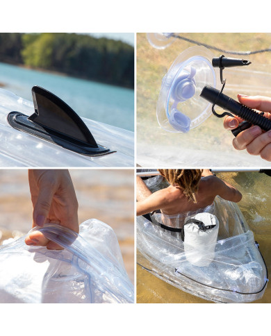 Inflatable Transparent Kayak with Accessories Paros InnovaGoods 312 cm 2 places