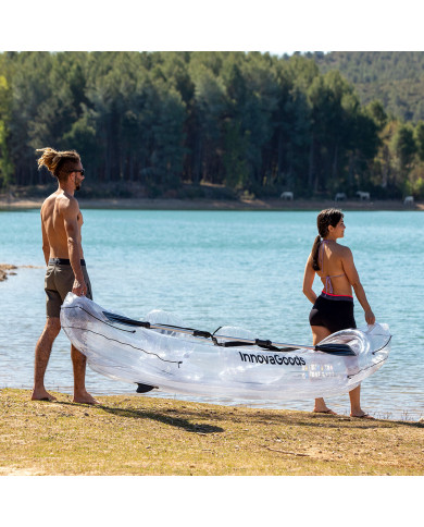 Inflatable Transparent Kayak with Accessories Paros InnovaGoods 312 cm 2 places
