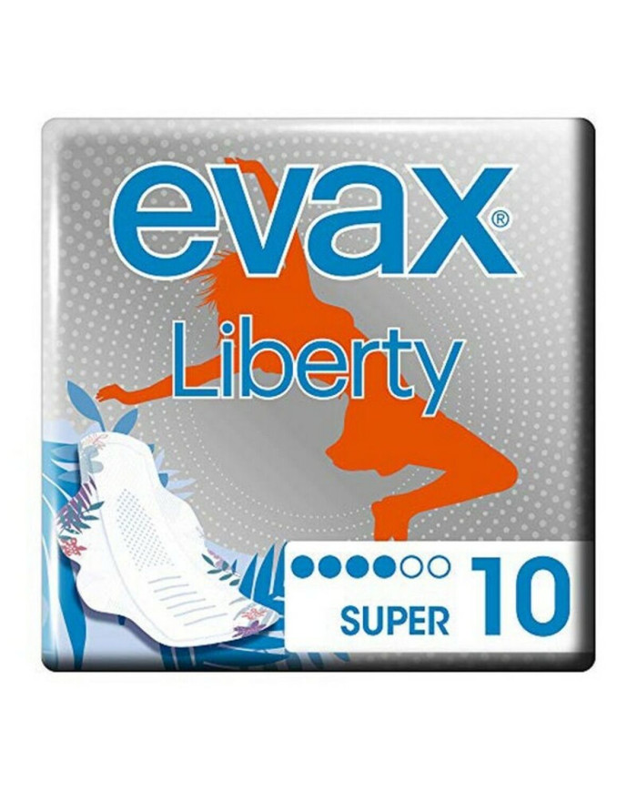 Super Sanitary Pads with Wings Evax Liberty 10 Units