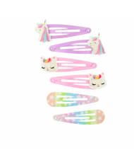Hair Clips Inca   Multicolour Unicorn 6 Units