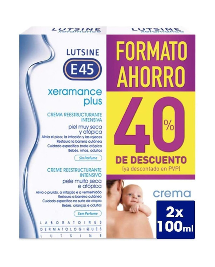 Body Cream Lutsine E45 XERAMANCE PLUS 100 ml 2 Units