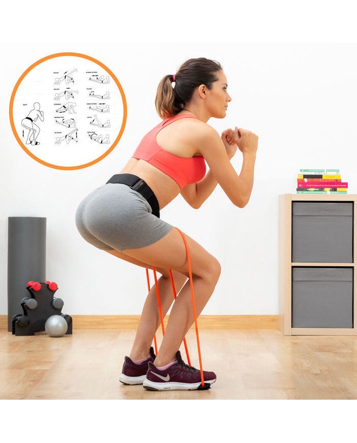 Belt with resistance bands for Glutes and Exercise Guide Bootrainer InnovaGoods