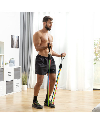 Set of Resistance Bands with Accessories and Exercise Guide Rebainer InnovaGoods 5 Units