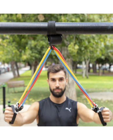 Set of Resistance Bands with Accessories and Exercise Guide Rebainer InnovaGoods 5 Units