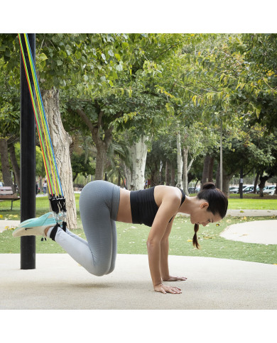 Set of Resistance Bands with Accessories and Exercise Guide Rebainer InnovaGoods 5 Units