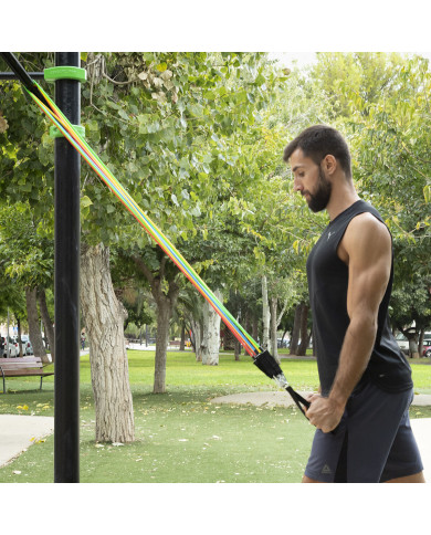 Set of Resistance Bands with Accessories and Exercise Guide Rebainer InnovaGoods 5 Units