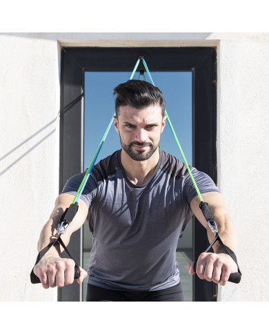 Set of Resistance Bands with Accessories and Exercise Guide Tribainer InnovaGoods 3 Units