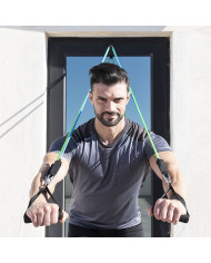 Set of Resistance Bands with Accessories and Exercise Guide Tribainer InnovaGoods 3 Units