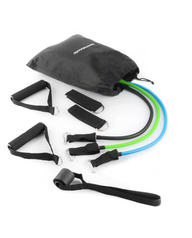 Set of Resistance Bands with Accessories and Exercise Guide Tribainer InnovaGoods 3 Units