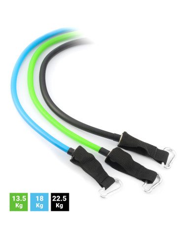Set of Resistance Bands with Accessories and Exercise Guide Tribainer InnovaGoods 3 Units