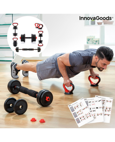 6-in-1 Set of Adjustable Weights with Exercise Guide Sixfit InnovaGoods   Iron (Refurbished B)