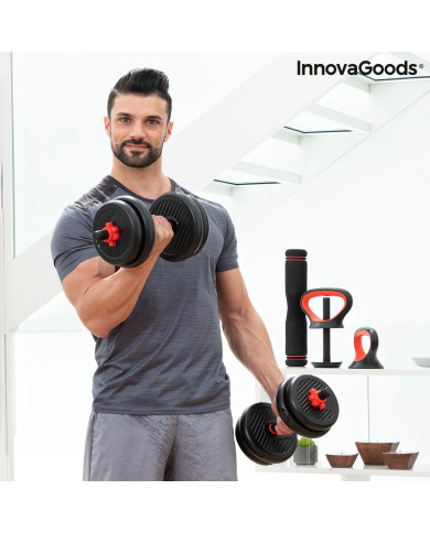 6-in-1 Set of Adjustable Weights with Exercise Guide Sixfit InnovaGoods   Iron (Refurbished B)