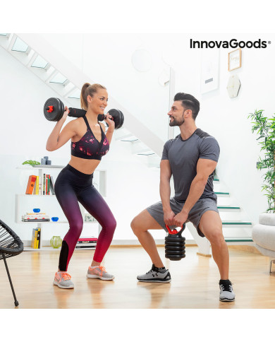 6-in-1 Set of Adjustable Weights with Exercise Guide Sixfit InnovaGoods   Iron (Refurbished B)