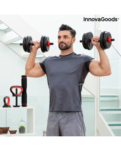 6-in-1 Set of Adjustable Weights with Exercise Guide Sixfit InnovaGoods   Iron (Refurbished B)