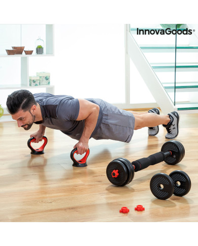 6-in-1 Set of Adjustable Weights with Exercise Guide Sixfit InnovaGoods   Iron (Refurbished B)