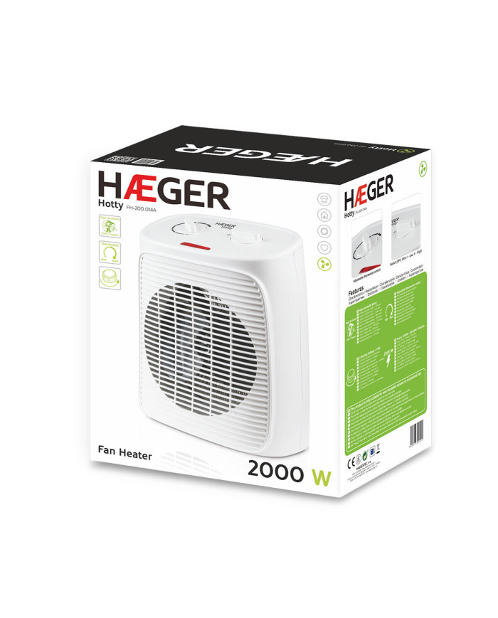 Portable Fan Heater Haeger Hotty White 2000 W