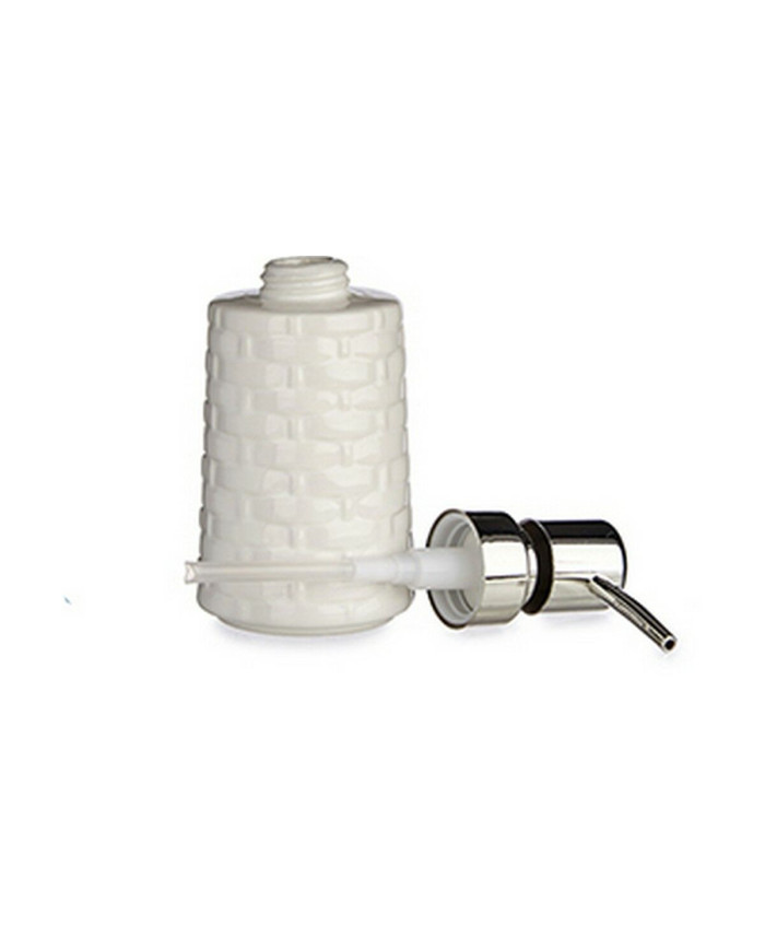 Soap Dispenser Berilo White Silver Ceramic 150 ml (6 Units)