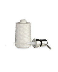 Soap Dispenser Berilo White Silver Ceramic 150 ml (6 Units)
