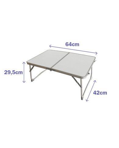 Folding Table Marbueno White 64 x 29,5 x 42 cm Aluminium