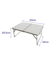 Folding Table Marbueno White 64 x 29,5 x 42 cm Aluminium
