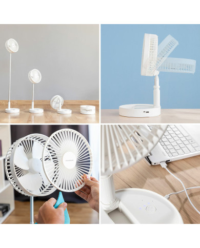 3 in 1 Foldable Rechargeable Fan Fandle InnovaGoods Ø7,7'' 7200 mAh