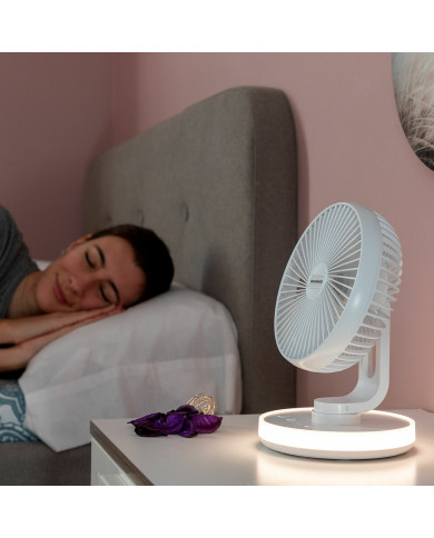 Rechargeable Desk Fan with LED FanLed InnovaGoods Ø6,6'' 4000 mAh