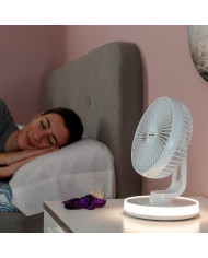 Rechargeable Desk Fan with LED FanLed InnovaGoods Ø6,6'' 4000 mAh