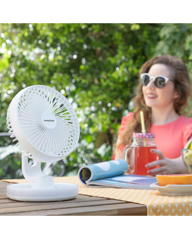 Rechargeable Desk Fan with LED FanLed InnovaGoods Ø6,6'' 4000 mAh