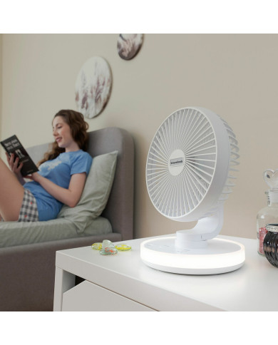Rechargeable Desk Fan with LED FanLed InnovaGoods Ø6,6'' 4000 mAh