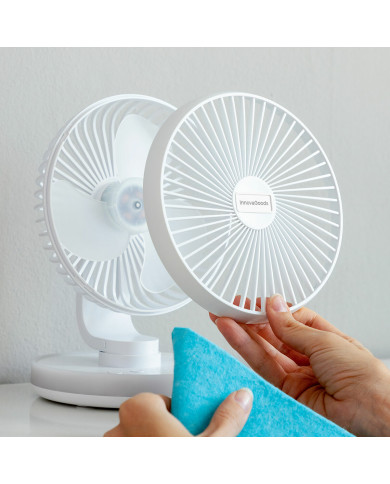 Rechargeable Desk Fan with LED FanLed InnovaGoods Ø6,6'' 4000 mAh