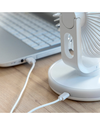 Rechargeable Desk Fan with LED FanLed InnovaGoods Ø6,6'' 4000 mAh