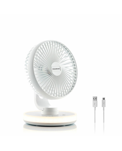 Rechargeable Desk Fan with LED FanLed InnovaGoods Ø6,6'' 4000 mAh