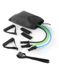 Set of Resistance Bands with Accessories and Exercise Guide White Label 3 Units (Refurbished B)