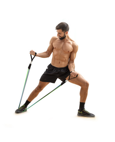 Set of Resistance Bands with Accessories and Exercise Guide White Label 3 Units (Refurbished B)