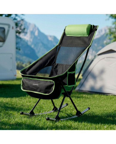 2-in-1 Folding Camping Rocking Chair with Pocket, Cushion and Carry Bag Trillow InnovaGoods