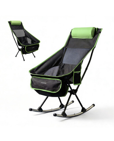 2-in-1 Folding Camping Rocking Chair with Pocket, Cushion and Carry Bag Trillow InnovaGoods