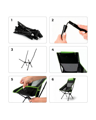 2-in-1 Folding Camping Rocking Chair with Pocket, Cushion and Carry Bag Trillow InnovaGoods