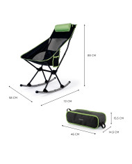 2-in-1 Folding Camping Rocking Chair with Pocket, Cushion and Carry Bag Trillow InnovaGoods