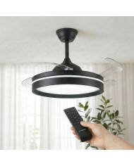 Ceiling Fan with LED Light, 4 Retractable Blades and Remote Control InnovaGoods